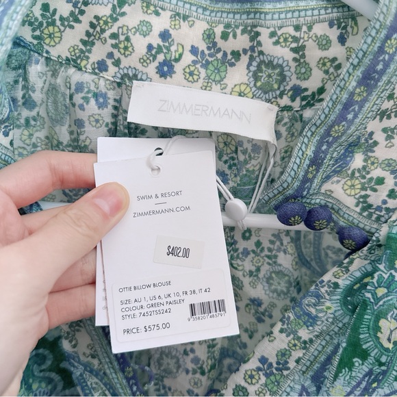 NWT Zimmermann Ottie Billow Blouse - Picture 7 of 12